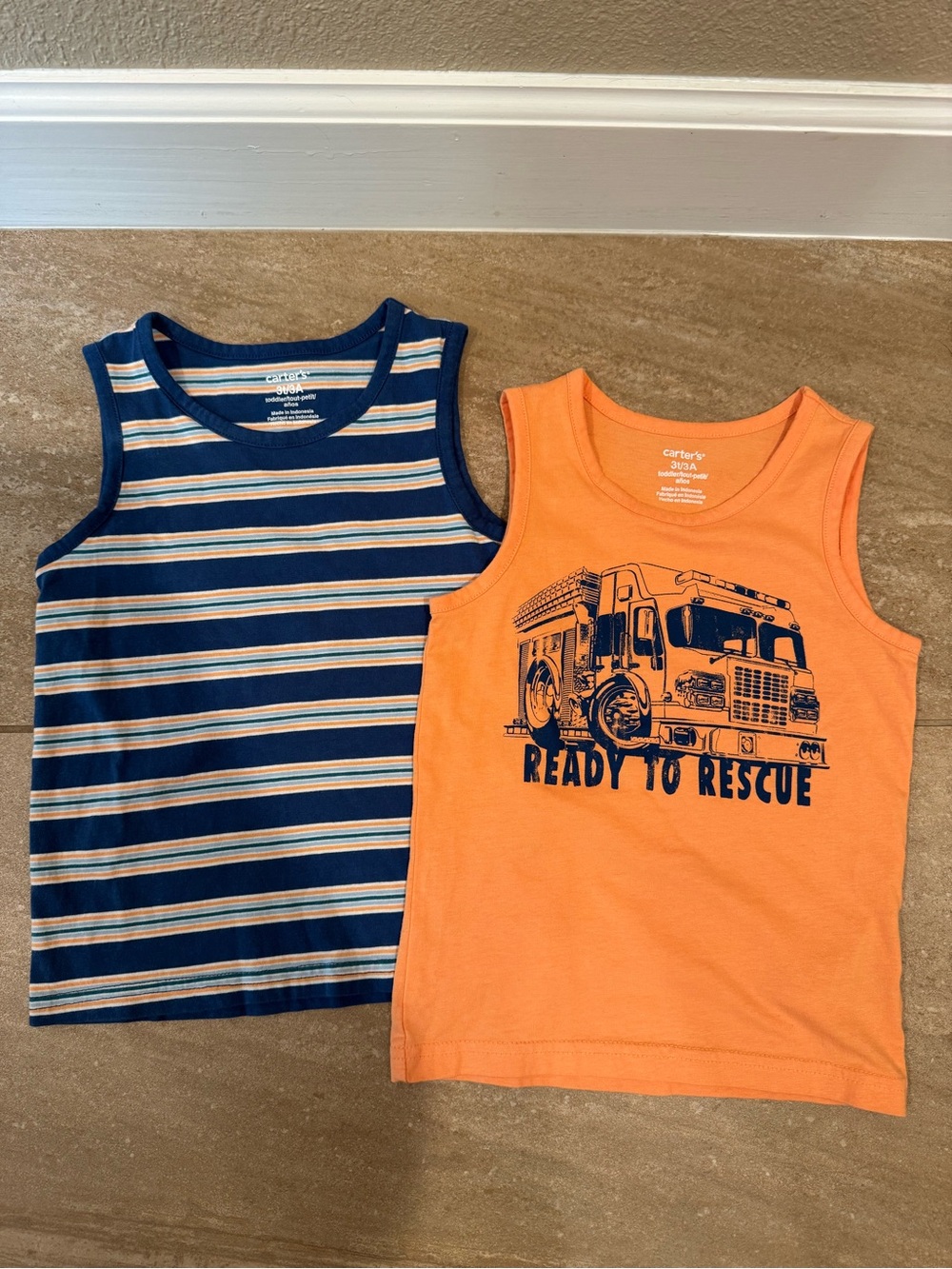 Carter's Boys 3T Tank Tops - blue and orange